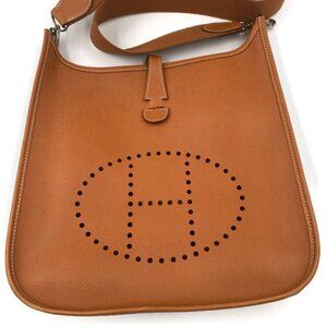 Authentic HERMES Brown Epsom Evelyne I PM Crossbody Bag